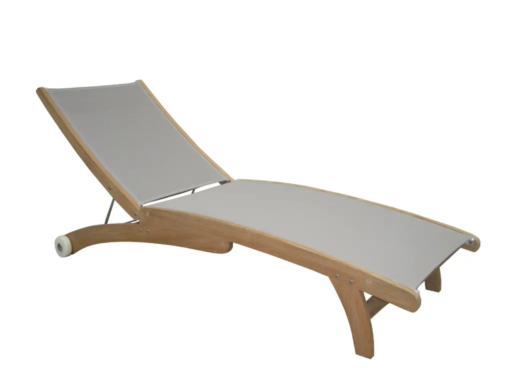 [AGL01TA] OSLO LOUNGER TEAK + BATYLENE TAUPE