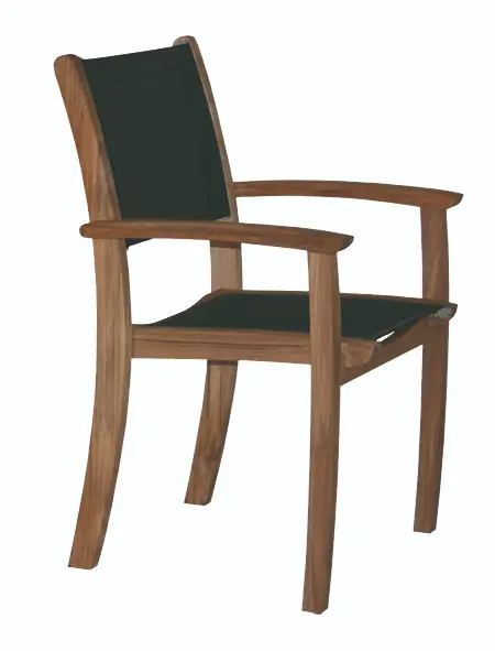 [AGSCOSBL] OSLO STACKING CHAIR TEAK + BATYLENE BLACK