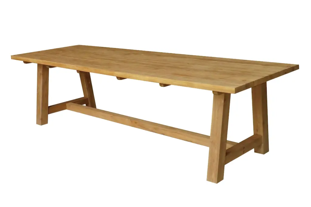 [AGTFCE320] CERAM TABLE - RECYCLED TEAK - RUSTIC FINISHING -TOP 4 CM